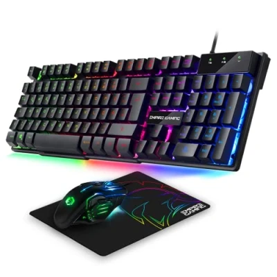 Afbeelding van EMPIRE Gaming 3 in 1 MK800 toetsenbord QWERTZ Duits RGB 105 toetsen 19 anti ghosting Ergonomische Gamer Mouse 2400 DPI Mousepad PC PS4 PS5 Xbox One/Series Mac