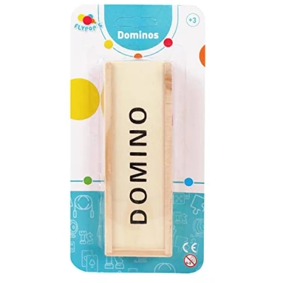 Afbeelding van FLYPOP&#039;S Dominos Bordspel 140883 Zwart Plastic 2 tot 4 spelers Kind Volwassene Reisspellen 3,6 cm x 1,7 Vanaf 3 jaar