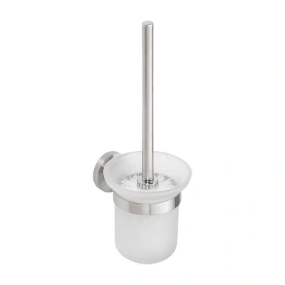Afbeelding van Toiletborstelhouder Sapho X Steel Hangend 11.5x32.5 cm Geborsteld RVS / Melkglas