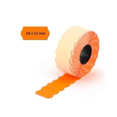 Afbeelding van POKORNYS 9.000 zelfklevende etiketten voor prijsetiketten (oranje / 26 x 12 mm) I permanent hechtend markering met prijs, datum ... handlabels golfrand ​