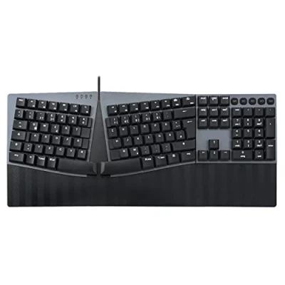Afbeelding van Perixx PERIBOARD 535 DE BR Kabelgebundene ergonomische mechanische Tastatur flache Toetsenbord