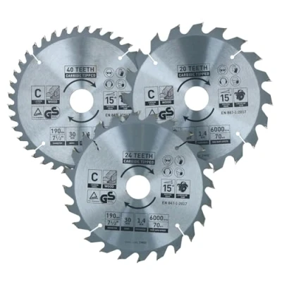 Afbeelding van Cirkelzaagblad 190mm x 30mm 20 24 40 tanden TCT Snijschijf Hout 3 st