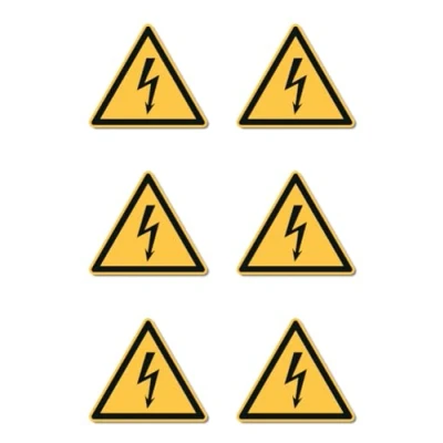 Afbeelding van Waarschuwing voor elektrische spanning: W012 DIN EN ISO 7010 / ASR A1.3 stickers: 5 cm, 6 stuks
