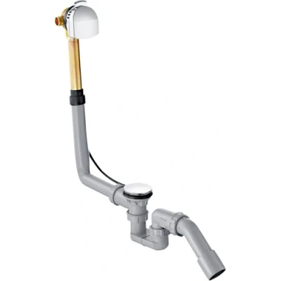 Afbeelding van Hansgrohe exafill e badafvoer overloop en vulcombinatie met waste voor normaal bad chroom 58123000