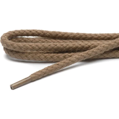 Afbeelding van Cordial schoenveters leverbeige grof rond geweven veterlengte 120 cm 6 8 gaatjes