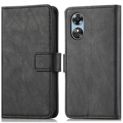 Afbeelding van Oppo A17 Hoesje Kunstleder iMoshion Bookcase Zwart Telefoonhoesje