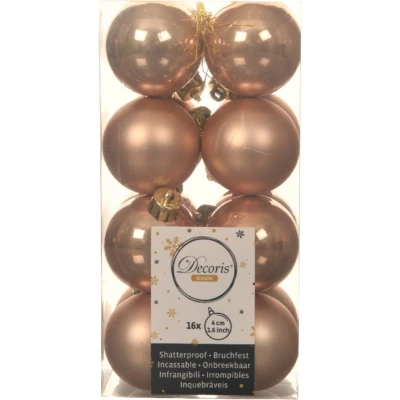 Afbeelding van Kerstbal plc d4cm gl mt toffee 16st KSD