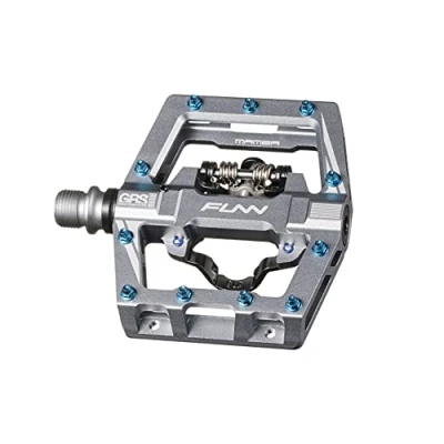 Afbeelding van Funn Mamba S MTB Clipless pedalen, enkelzijdige clip mountainbike compatibel met SPD schoenplaatjes, 9/16 inch CrMo as fietspedalen voor MTB/BMX/Gravel Cycling (grijs)