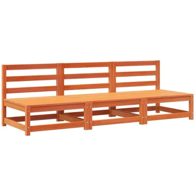Afbeelding van Tuinbank zonder armleuning 3 st 70x70x67 cm grenenhout wasbruin