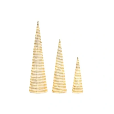 Afbeelding van Kerstversiering DKD Home Decor Wit Gouden 20 x 80 cm (3 Onderdelen)