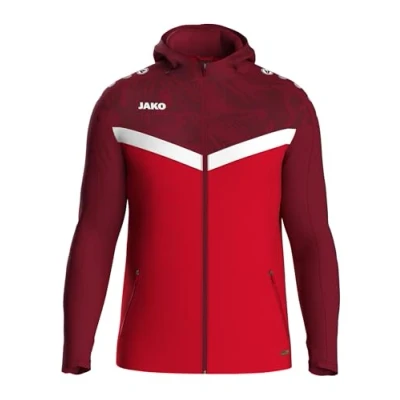 Afbeelding van JAKO Jas met kap Iconic rood/wijnrood L / S