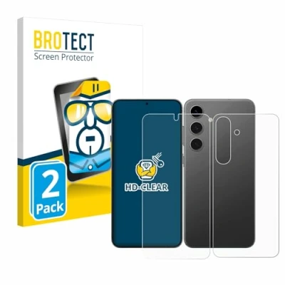 Afbeelding van BROTECT Screenprotector voor Samsung Galaxy S24 Enterprise Edition (Voor+Achter) Folie Beschermfolie transparant (2 Stuks)