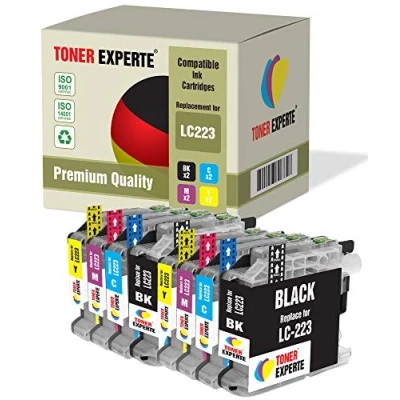 Afbeelding van TONER EXPERTE® Set van 8 Inktpatronen Compatibel met LC223 voor DCP J4120DW MFC J4420DW J4620DW J4625DW J480DW J5620DW J5625DW J5720DW J680DW J880DW