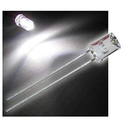 Afbeelding van world trading net 10x LED 5 mm waterheldere concave lens WARM WIT, lichtgevende diode, bedraad, diode lichtgevend, als component