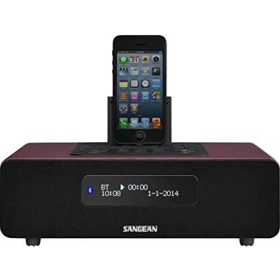Afbeelding van Sangean DDR 38 Red DAB+/FM RDS digitale radio rood met bluetooth en iPhone oplader