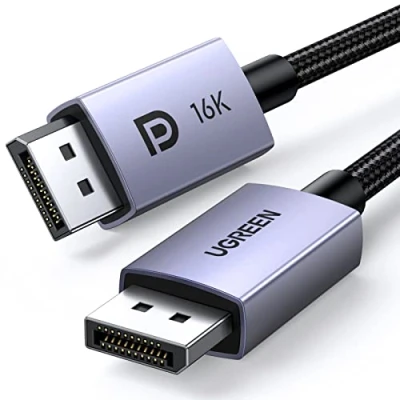 Afbeelding van UGREEN DisplayPort 2.1 kabel, VESA gecertificeerd, DP 2.0 naar ondersteunt 16K @30 Hz, 8K@60Hz, 4K@240Hz 80 Gbps HDR, HDCP, kabel(2M)