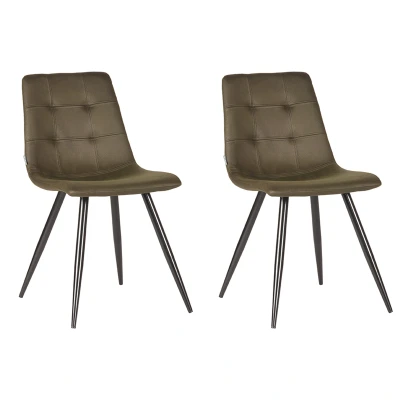 Afbeelding van LABEL51 Eetkamerstoel Jay Army green Microfiber Majorr