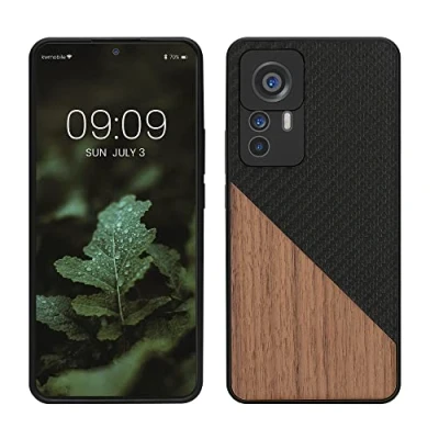 Afbeelding van kwmobile hoesje compatibel met Xiaomi 12T / Pro Backcover in donkerbruin/zwart Smartphonehoesje