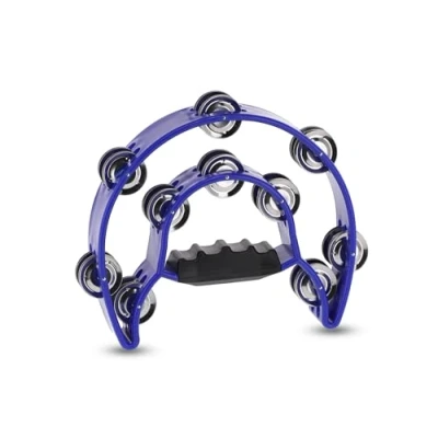 Afbeelding van GEWA beatring halve maan 20 paar verchroomde schellen twee rijen kleur blauw