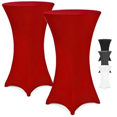 Afbeelding van Detex 2x Tafelrok Statafel Ø 60 65cm 30C Wasbaar Bordeaux