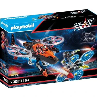 Afbeelding van PLAYMOBIL Galaxy Police Piratenhelikopter 74 delig (70023)