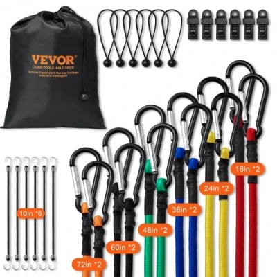 Afbeelding van VEVOR spanrubber spantouw bagage rubber expander touw lijn 30 stuks J haken
