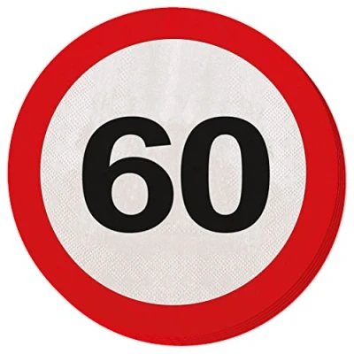 Afbeelding van Folat Servetten Verkeersbord 60 (20 stuks)