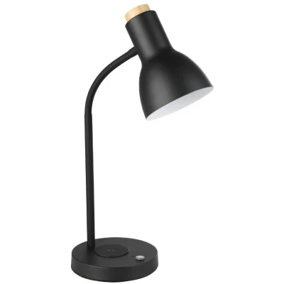 Afbeelding van EGLO Veradal Qi Tafellamp LED 45 cm Zwart/Bruin Dimbaar