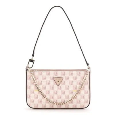 Afbeelding van GUESS schoudertas G Wave II Mini Top Zip Shoulder Bag Blush Logo veelkleurig