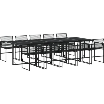 Afbeelding van vidaXL 11 delige Tuinset poly rattan zwart