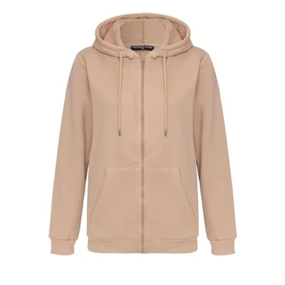 Afbeelding van Redbridge Premium basic jack met capuchon voor dames dagelijks gebruik en vrije tijd, beige, L