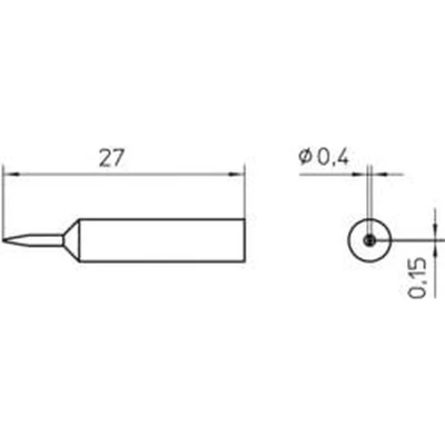 Afbeelding van Weller XNT 1SC soldeerpunt Beitelvorm Grootte 0.4 mm Lengte soldeerpunt: 27 Inhoud: 1 stuk(s)