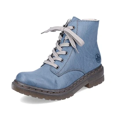 Afbeelding van Rieker DAMES Laarzen 78240, Vrouwen Veterlaarzen,veterschoenen,halve laarzen,veters,Blauw (blau / 14),41 EU 7.5 UK