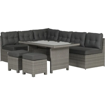 Afbeelding van Garden Impressions Lapa lounge dining set 5 delig grijs