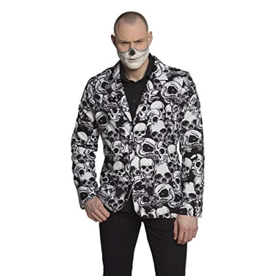 Afbeelding van Boland Jasje Skulls (XL) Volwassenen Skelet Halloween verkleedkleding Horror Day of the dead