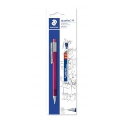 Afbeelding van STAEDTLER 7775SBKD25DA drukpotlood grafiet en 1 ST fijnminblikje (HB) gevuld met B vulling, mindiameter 0,5 mm, schachtkleur: magenta, blisterkaart