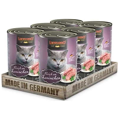 Afbeelding van Leonardo natvoer [6 x 400 g, rijk aan konijnen] zonder granen voor katten, compleet in blik