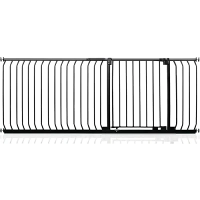 Afbeelding van Safetots Elite Veiligheidshekje Assortiment, 189cm 198cm (72 opties beschikbaar), Mat Zwart, Drukbevestiging Traphekje, Babyhekje voor Deuren, Gangen en Ruimtes, Veiligheidsbarrière, Eenvoudige Installatie