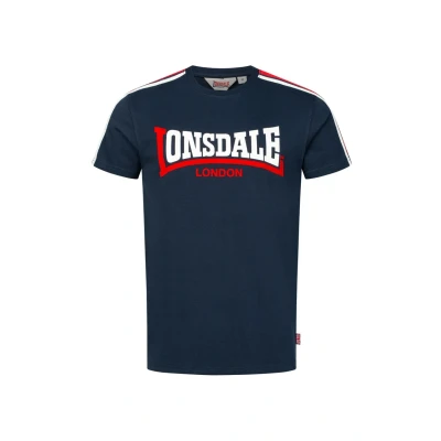 Afbeelding van Lonsdale Normale Passform Merryn Tshirt print, Heren, Maat: Medium, Navy white red