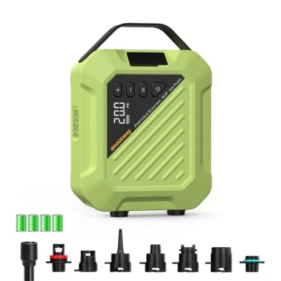 Afbeelding van anoutway Hogedruk peddelboardpomp, 20 psi, werkt op batterijen, intelligent opblazen en leeglopen, automatische uitschakeling voor peddelboards