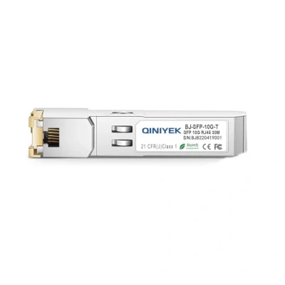 Afbeelding van QINIYEK 10G SFP+ aan RJ45 Kopermodule, 10Gbase t Koper Ethernet Gbic Compatibel voor Cisco, Meraki, Ubiquiti, D/TP Link, Supermicro, Netgear, Broadcom, CAT.6a/CAT7 Kabel; 30m