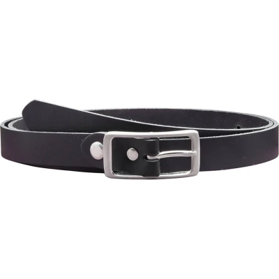 Afbeelding van zwarte 2 cm brede leren riem, maat 95. Voor taillemaat 90 100