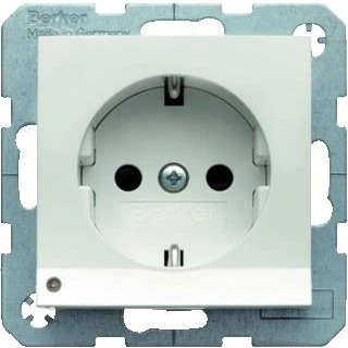 Afbeelding van Berker S.1/B.3/B.7 wandcontactdoos+ra LED oriënt. 1 v. kindv.wit