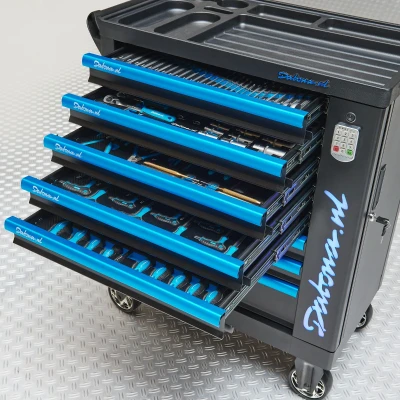 Afbeelding van Gevulde Gereedschapswagen Met Cijferslot Ultimate PRO 8 Lades 5 Gevuld (75 x 47 100 cm) Matzwart Datona