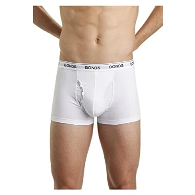 Afbeelding van Bonds Herenondergoed Katoenmix Guyfront Trunk, Kleur: wit., S