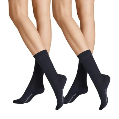 Afbeelding van Unbekannt Hudson 025995 Only, damessokken, 2 pack, gebreid, 39/42, marine, blauw, sokken in dubbele verpakking, versterkte punt en hiel, scheerwol, marineblauw, 39 42 EU