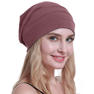 Afbeelding van osvyo Katoenen Chemo Hoeden Zachte Caps Kanker Hoofddeksels voor Vrouwen Haaruitval Verzegeld Verpakking, zandbruin., One size
