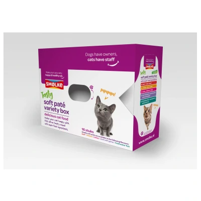 Afbeelding van Smolke Soft Paté Variety Box Kattenvoer Mix 16x80 g