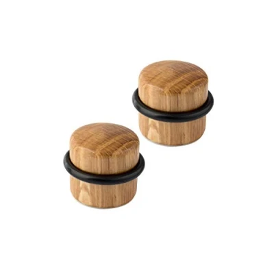 Afbeelding van LouMaxx deurstopper voor vloer, zelfklevend, hout, set van 2 stuks, om te plakken, zelfklevende in eikenlook