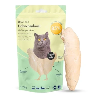 Afbeelding van RumbleBox 100% kipfilet, gevriesdroogde kattensnacks, 50 g